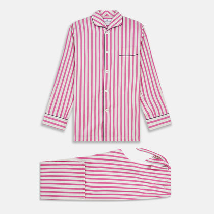 Pink Candy Stripe Cotton Traditional Pyjamas