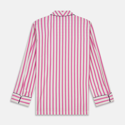 Pink Candy Stripe Cotton Traditional Pyjamas Image 7