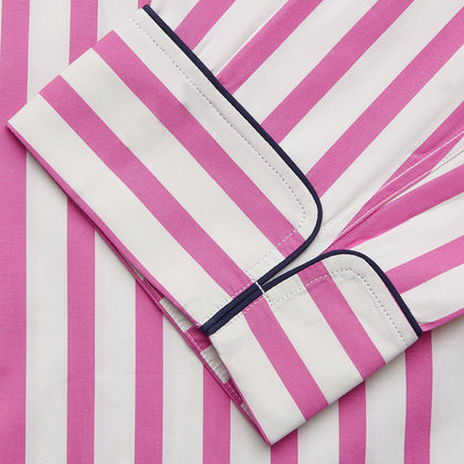 Pink Candy Stripe Cotton Traditional Pyjamas Image 4