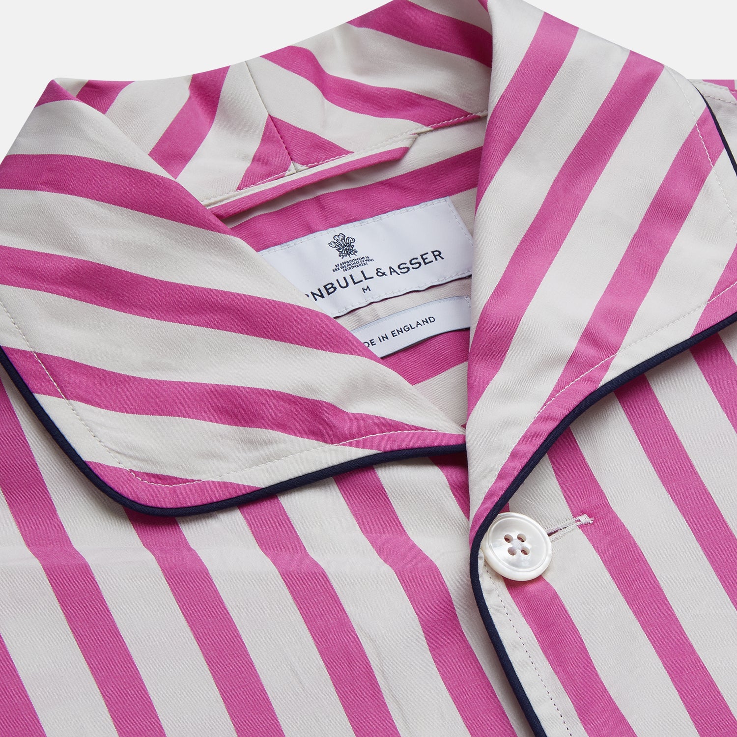 View 4 of product Pink Candy Stripe Cotton Traditional Pyjamas