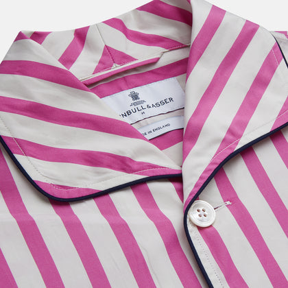 Pink Candy Stripe Cotton Traditional Pyjamas Image 3