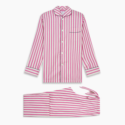 Pink Candy Stripe Cotton Traditional Pyjamas Image 8