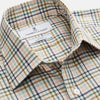 View 2 of product Green Multi Check Regular Fit Shirt with T&A Collar and 3 Button Cuffs