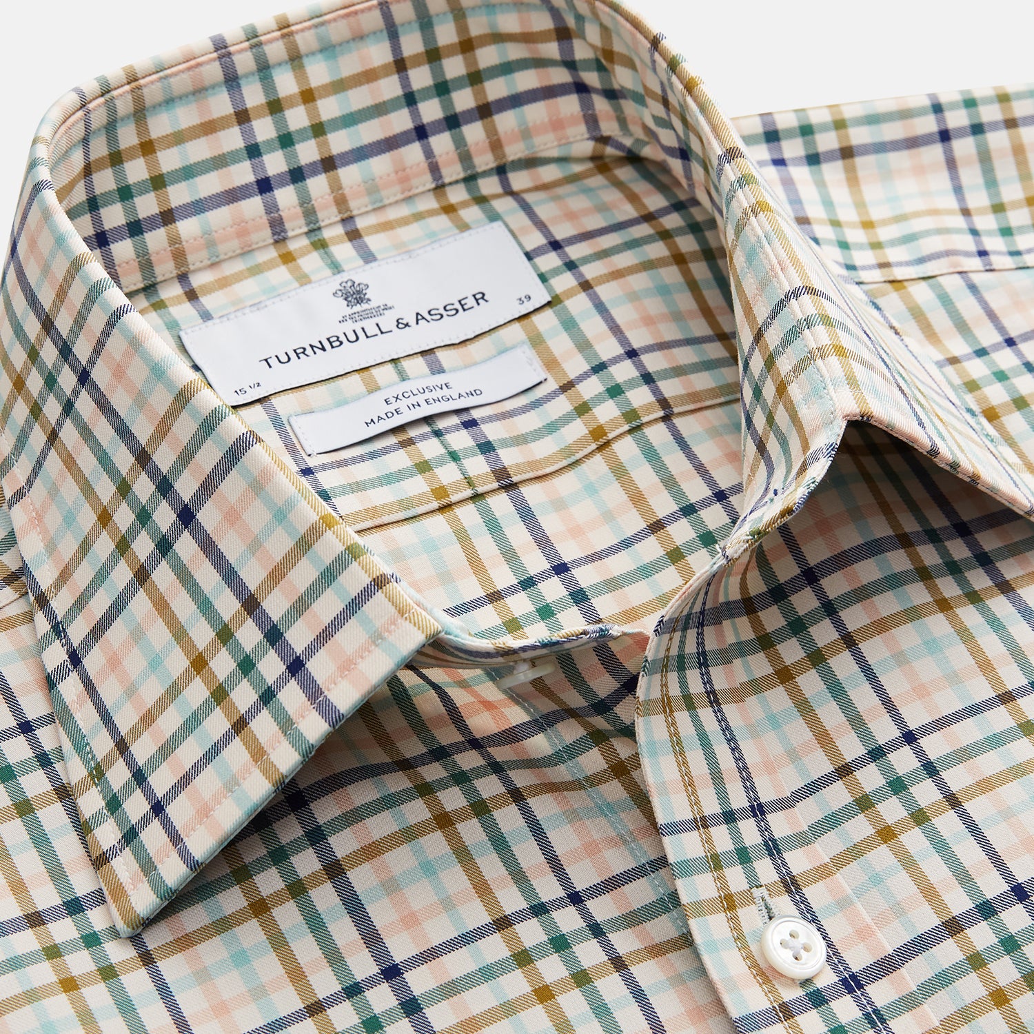 View 2 of product Green Multi Check Regular Fit Shirt with T&A Collar and 3 Button Cuffs
