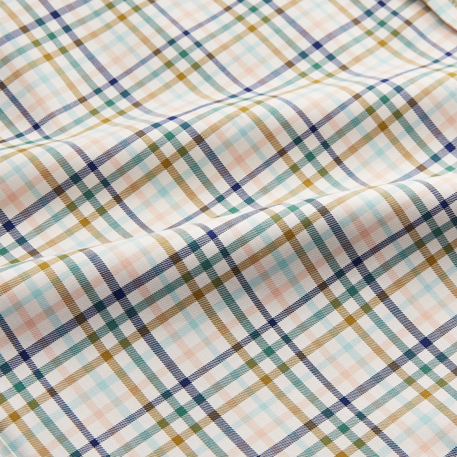 View 4 of product Green Multi Check Regular Fit Shirt with T&A Collar and 3 Button Cuffs