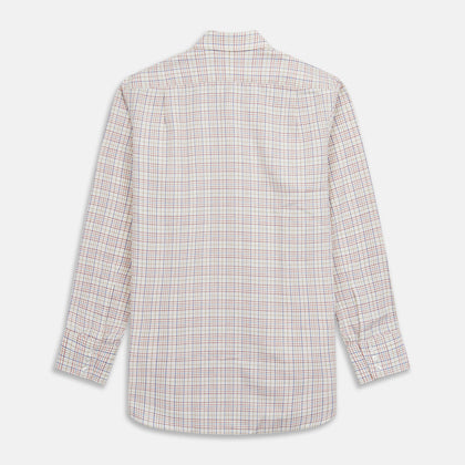 Red Multi Check Regular Fit Cotton-Cashmere Shirt with T&A Collar and 3 Button Cuffs Image 4