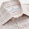 View 2 of product Red Multi Check Regular Fit Cotton-Cashmere Shirt with T&A Collar and 3 Button Cuffs