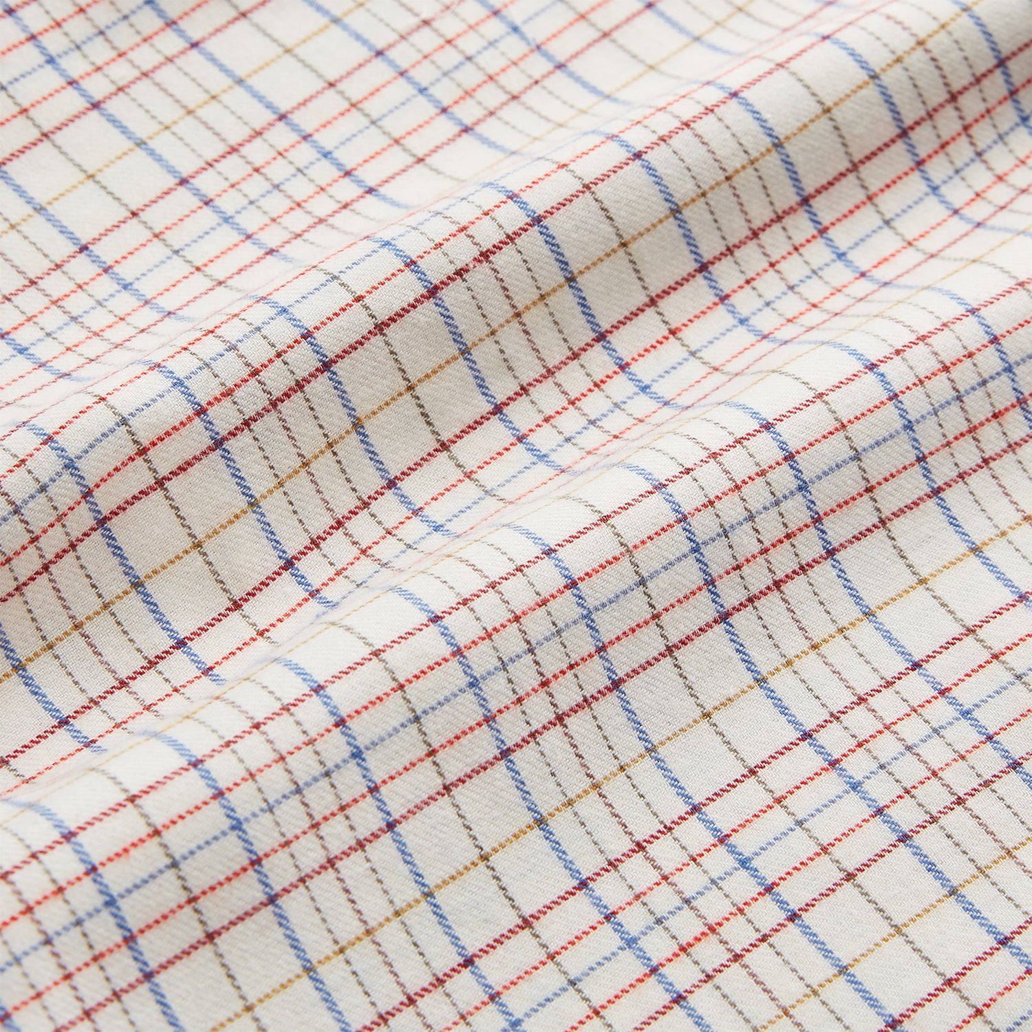 View 4 of product Red Multi Check Regular Fit Cotton-Cashmere Shirt with T&A Collar and 3 Button Cuffs