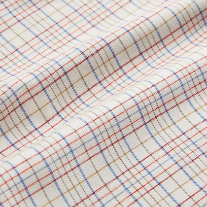 Red Multi Check Regular Fit Cotton-Cashmere Shirt with T&A Collar and 3 Button Cuffs Image 3