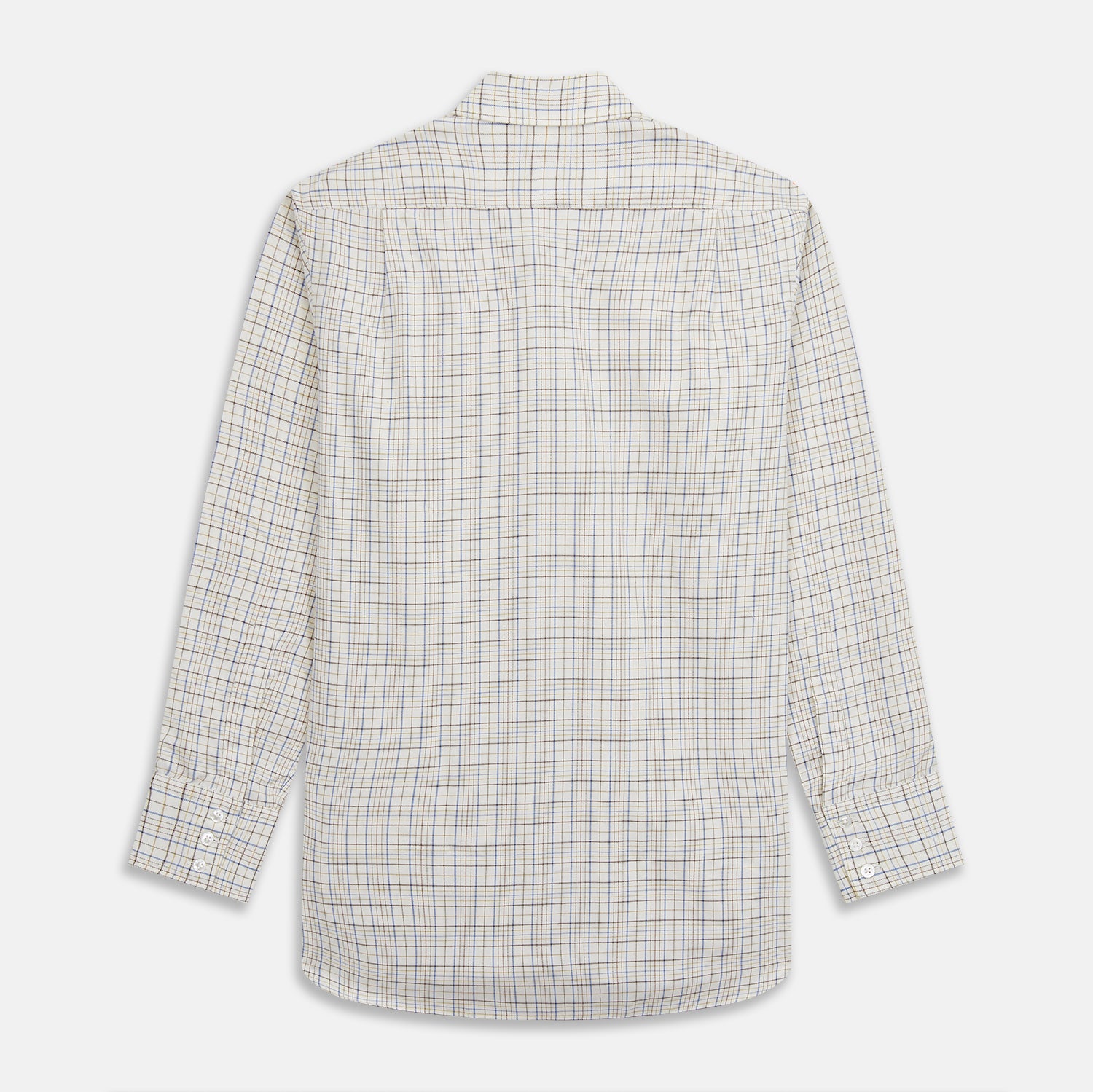 View 5 of product Brown Multi Check Regular Fit Cotton-Cashmere Shirt with T&A Collar and 3 Button Cuffs