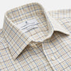 View 2 of product Brown Multi Check Regular Fit Cotton-Cashmere Shirt with T&A Collar and 3 Button Cuffs