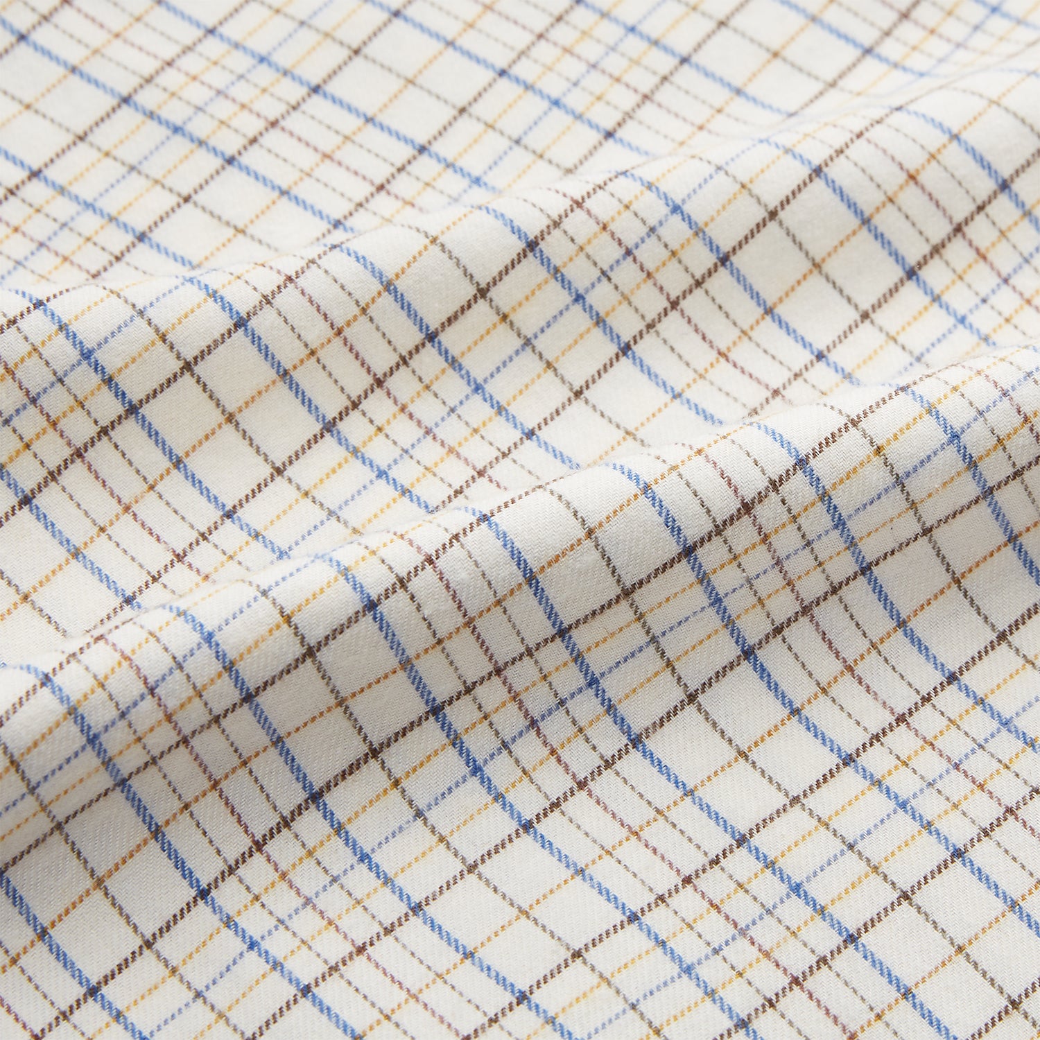 View 4 of product Brown Multi Check Regular Fit Cotton-Cashmere Shirt with T&A Collar and 3 Button Cuffs