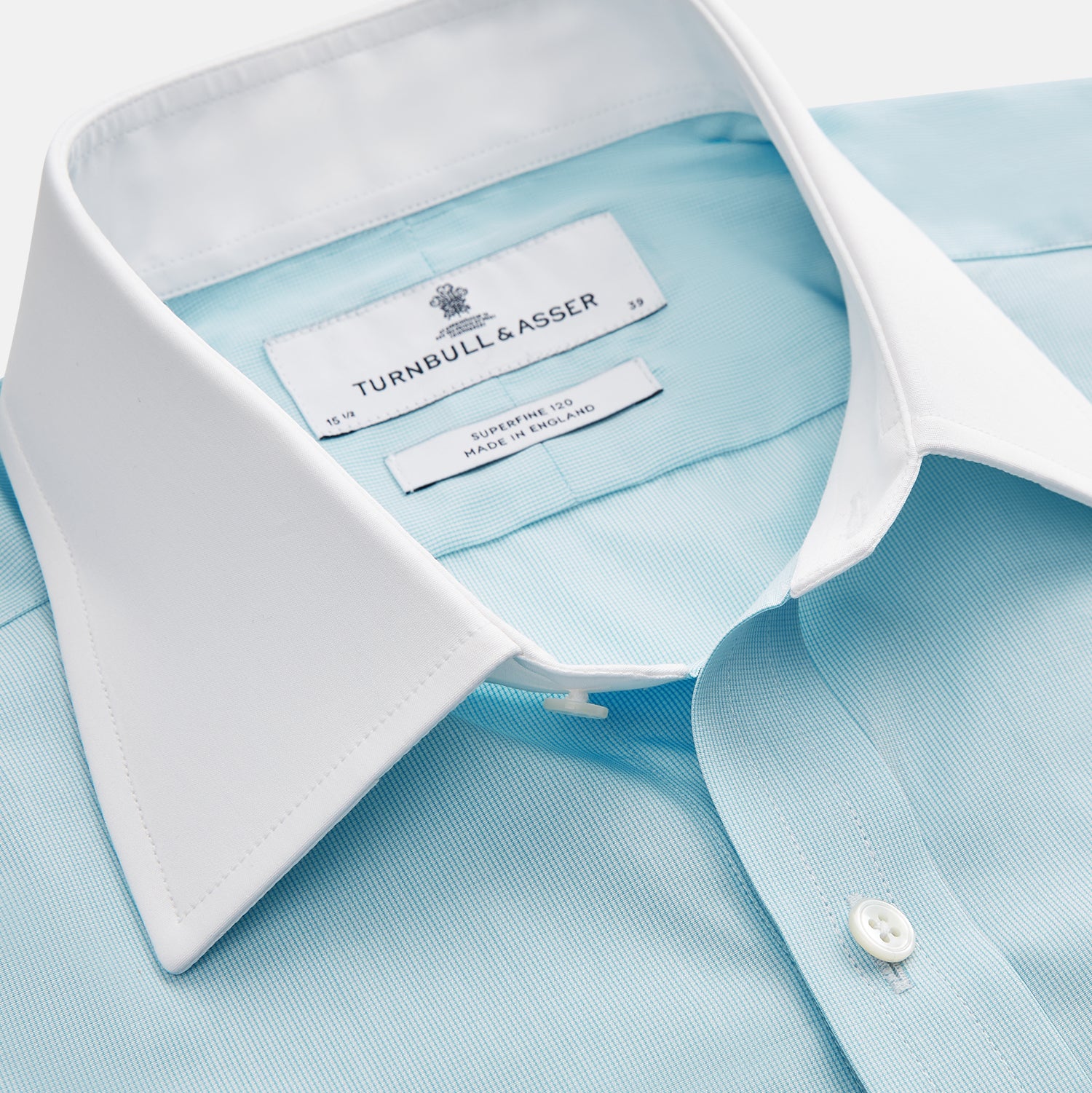 View 3 of product Green Micro-Check Regular Fit Shirt with White T&A Collar and Double Cuffs