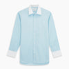 View 6 of product Green Micro-Check Regular Fit Shirt with White T&A Collar and Double Cuffs