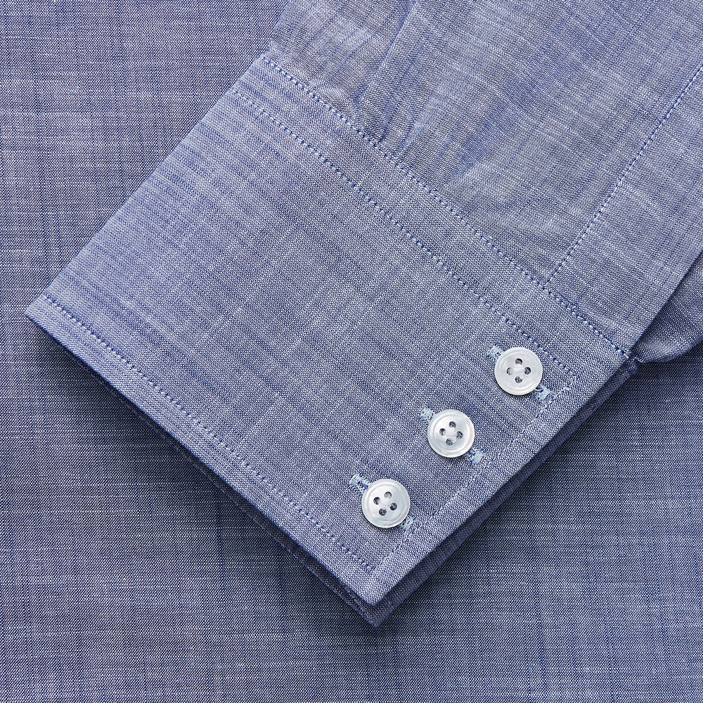 Blue Chambray Cotton Regular Fit Mayfair Shirt
