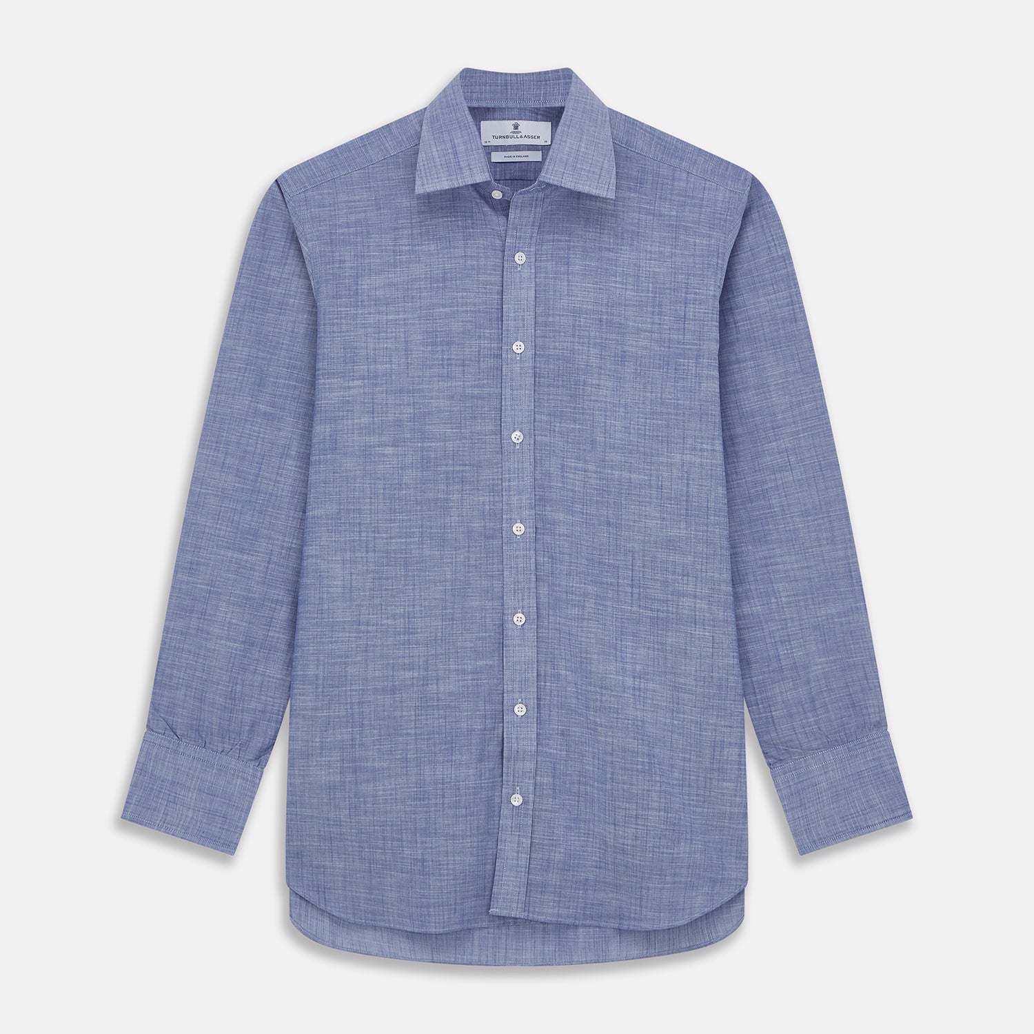 View 1 of product Blue Chambray Cotton Regular Fit Mayfair Shirt