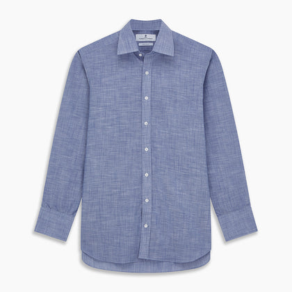Blue Chambray Cotton Regular Fit Mayfair Shirt Image 5