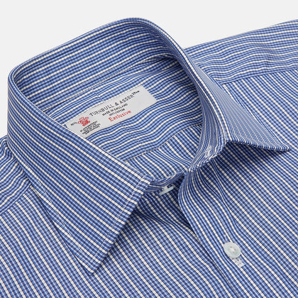 Blue Sea Island Quality Cotton Shirt with T&A Collar and Double Cuffs Image 2