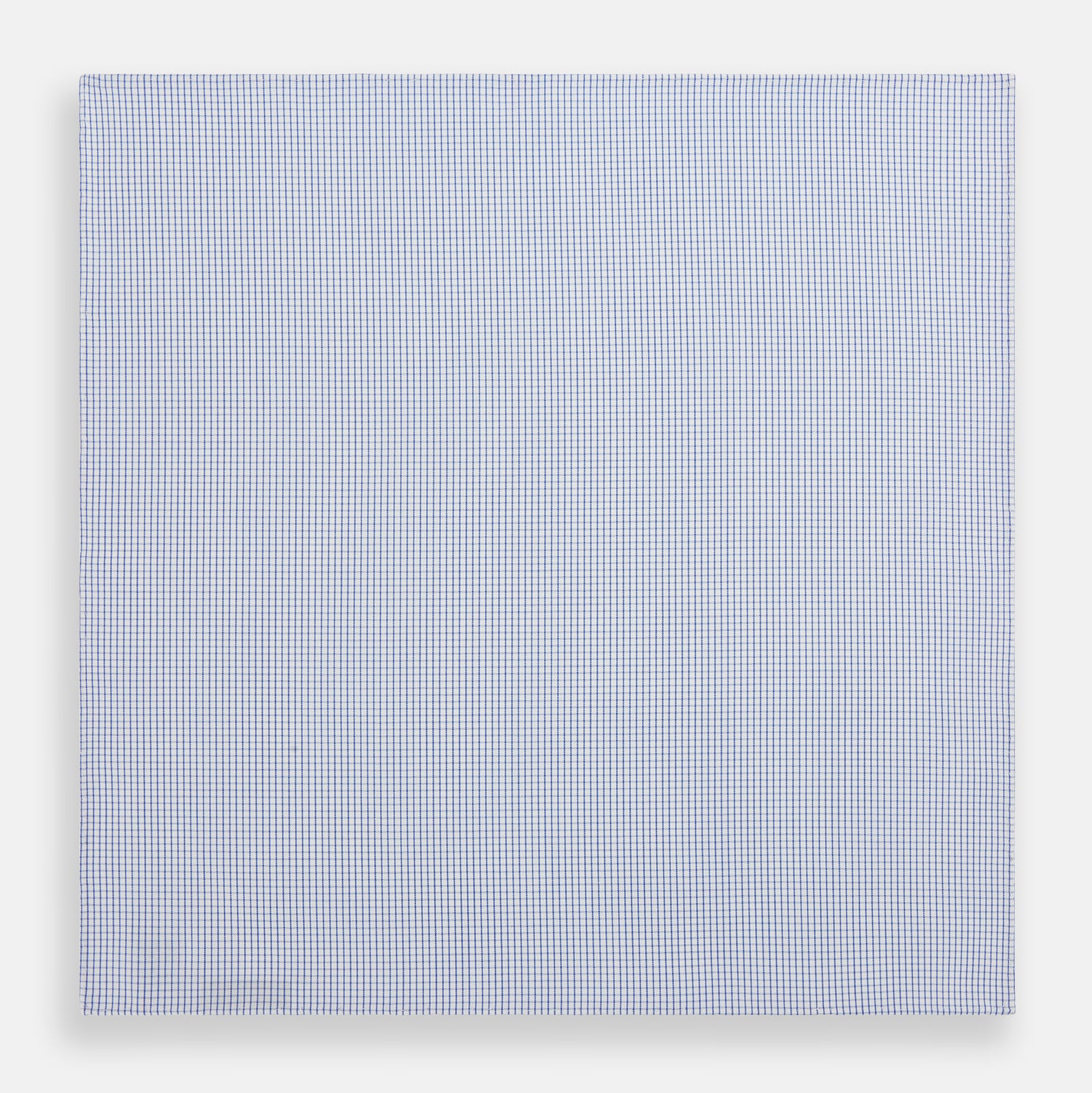 View 3 of product Hand Rolled Blue Graph Check Handkerchief