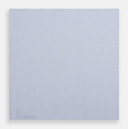 Hand Rolled Blue Graph Check Handkerchief Image 2