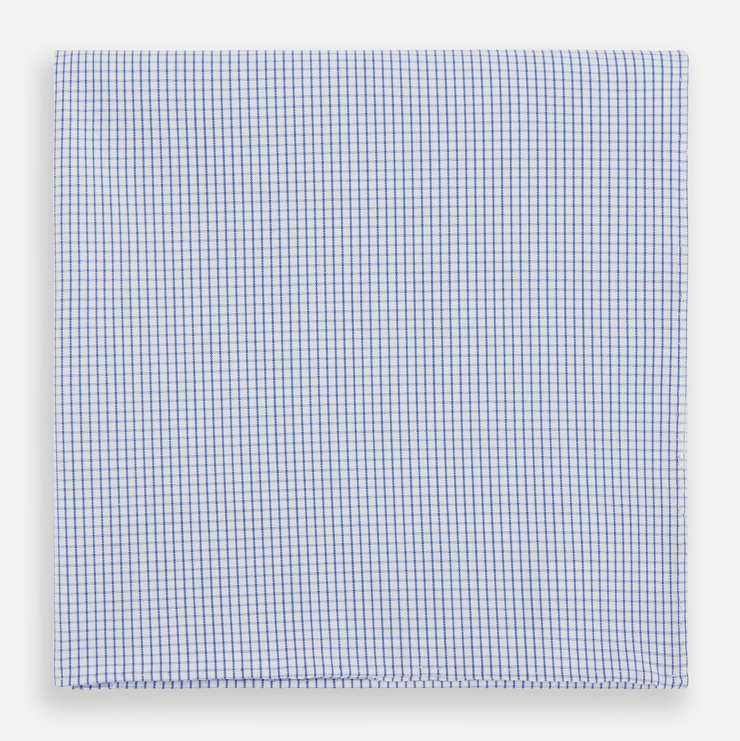 Hand Rolled Blue Graph Check Handkerchief
