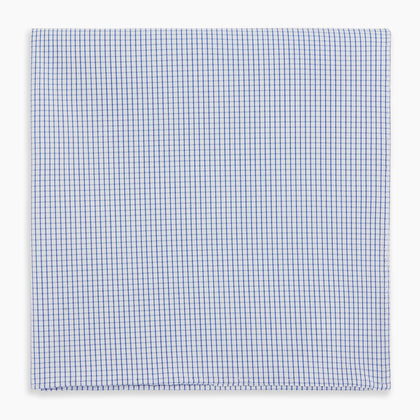 Hand Rolled Blue Graph Check Handkerchief Image 4