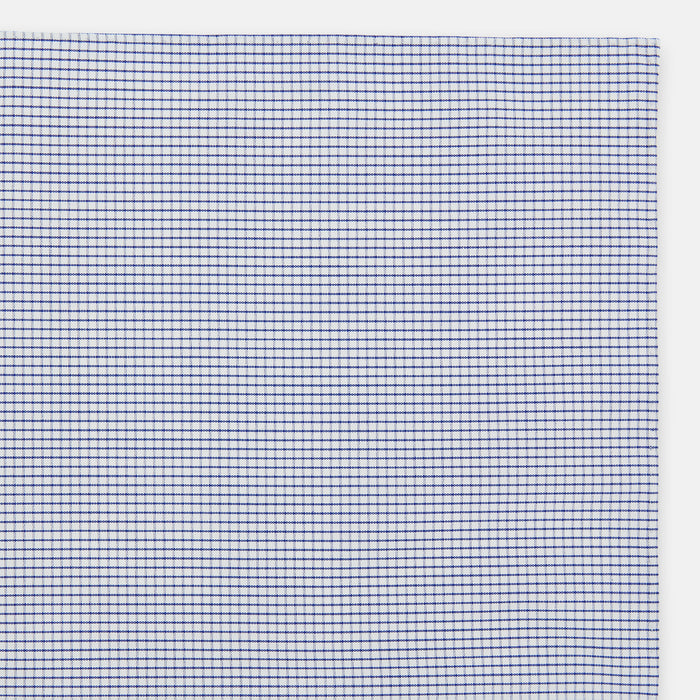 Hand Rolled Navy Graph Check Handkerchief Image 1