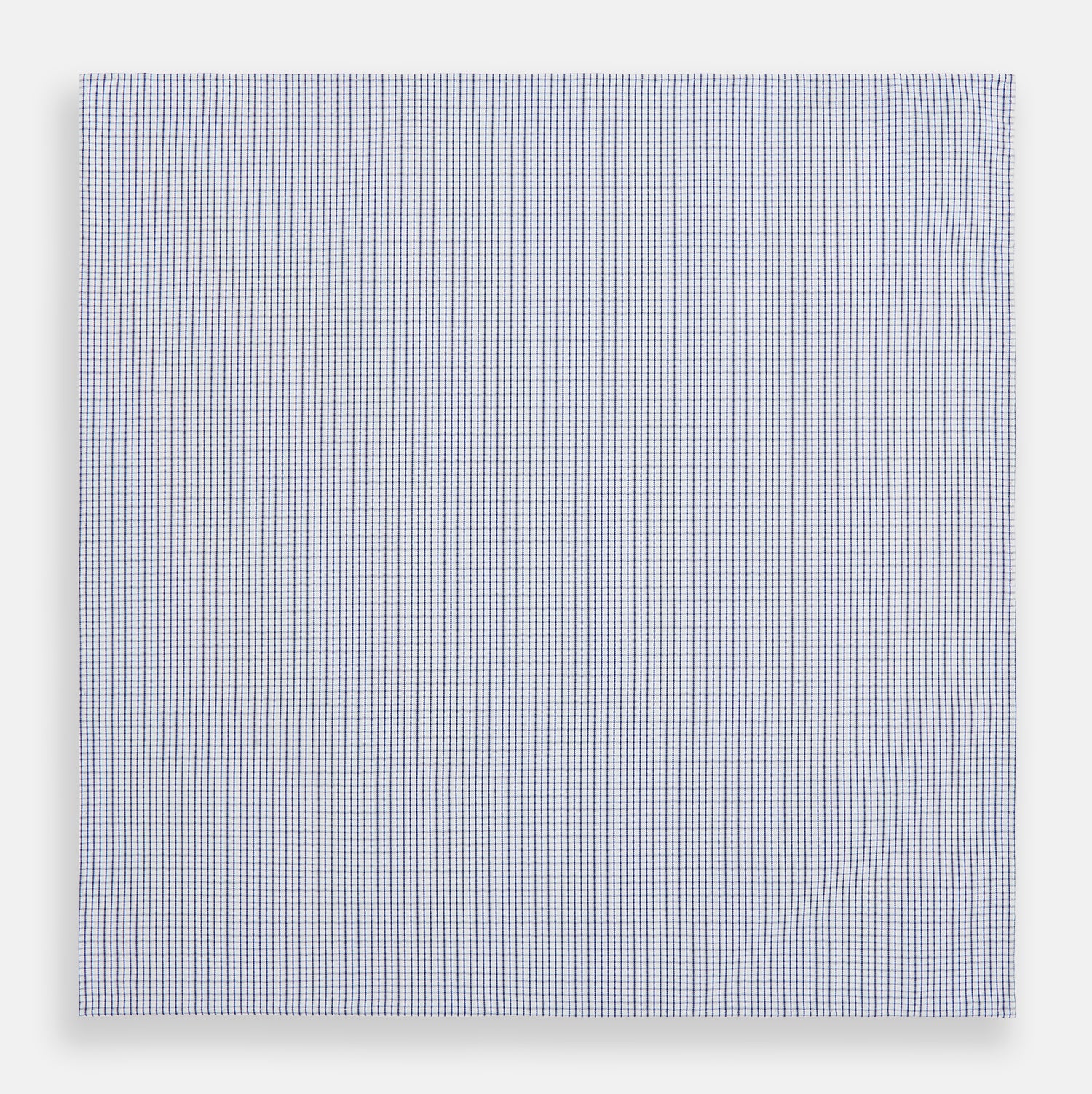 View 3 of product Hand Rolled Navy Graph Check Handkerchief