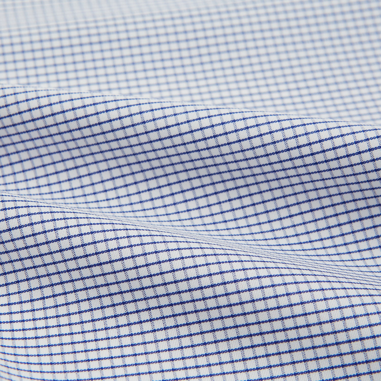 View 4 of product Hand Rolled Navy Graph Check Handkerchief