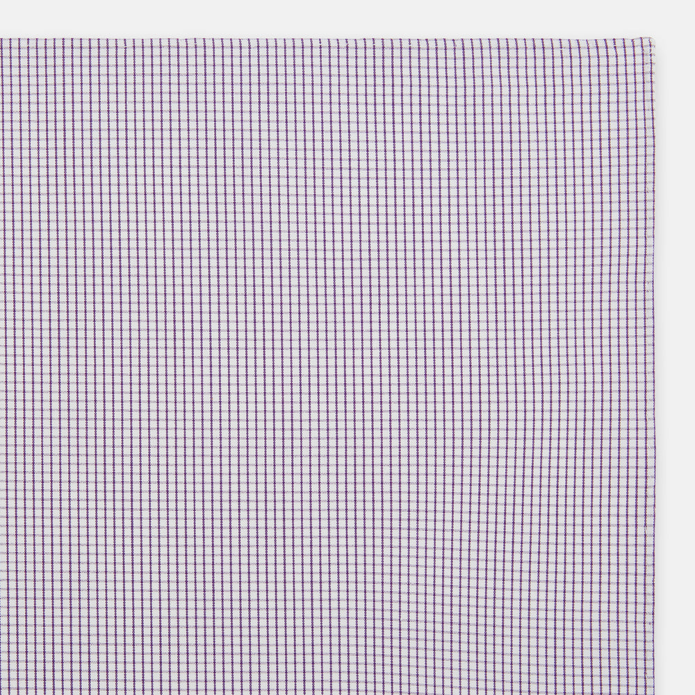 Hand Rolled Purple Graph Check Handkerchief