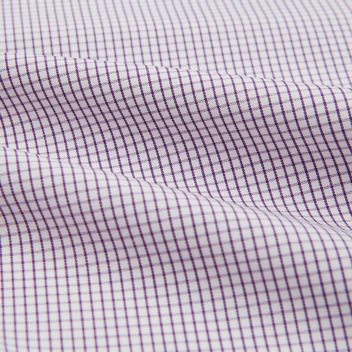 Hand Rolled Purple Graph Check Handkerchief Image 3