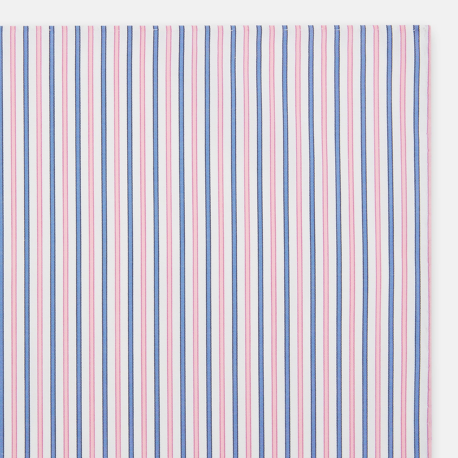 View 2 of product Hand Rolled Pink and Blue Track Stripe Handkerchief