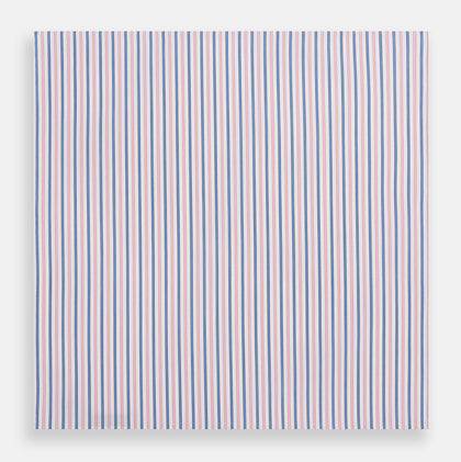 Hand Rolled Pink and Blue Track Stripe Handkerchief Image 2
