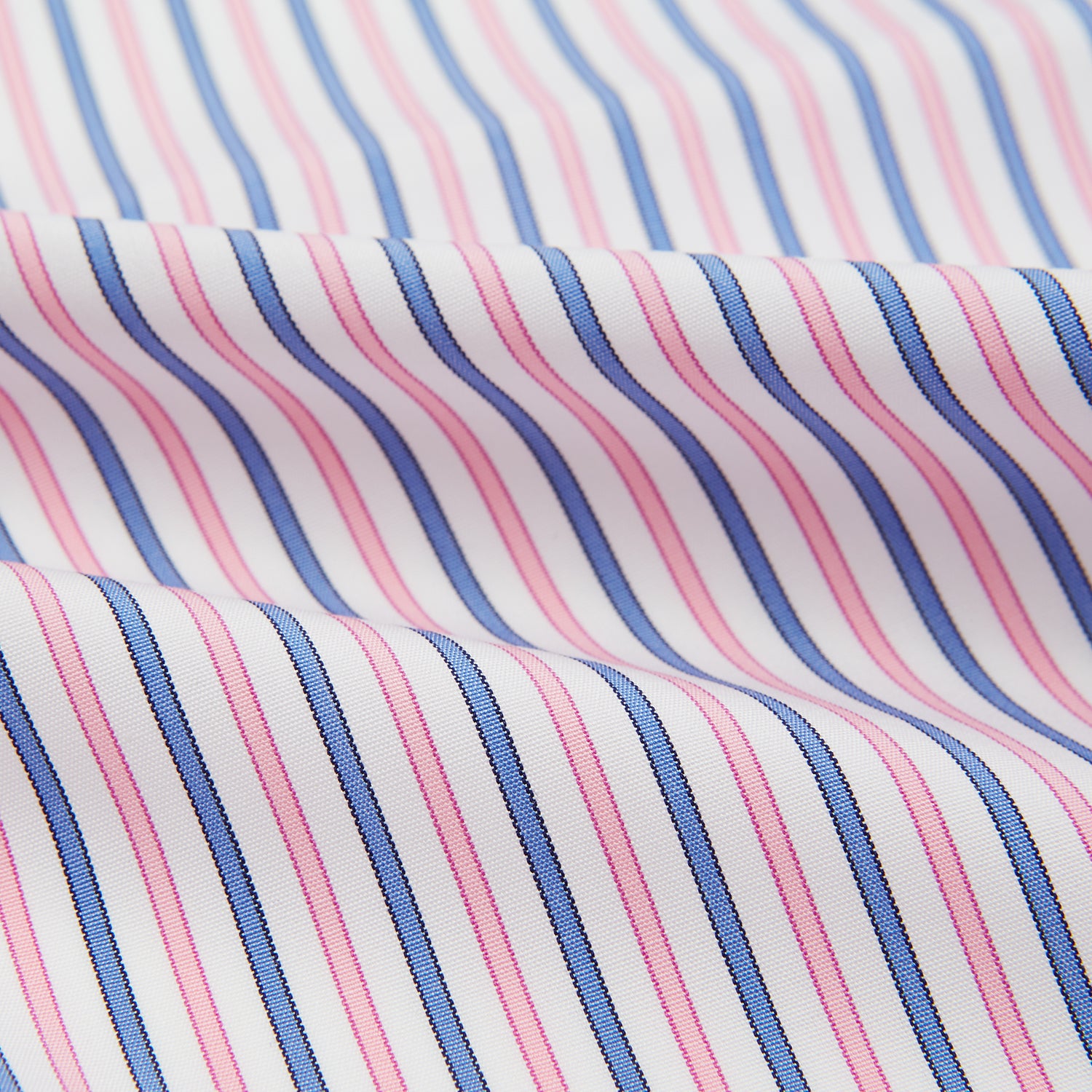 View 4 of product Hand Rolled Pink and Blue Track Stripe Handkerchief