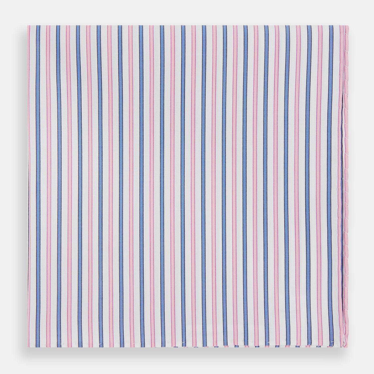 View 1 of product Hand Rolled Pink and Blue Track Stripe Handkerchief