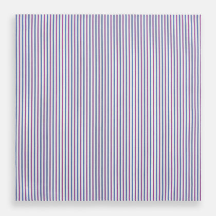 Hand Rolled Purple and Blue Track Stripe Handkerchief Image 2