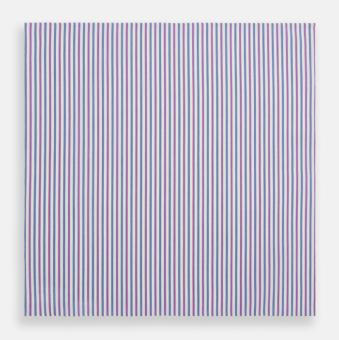 Hand Rolled Purple and Blue Track Stripe Handkerchief Image 2