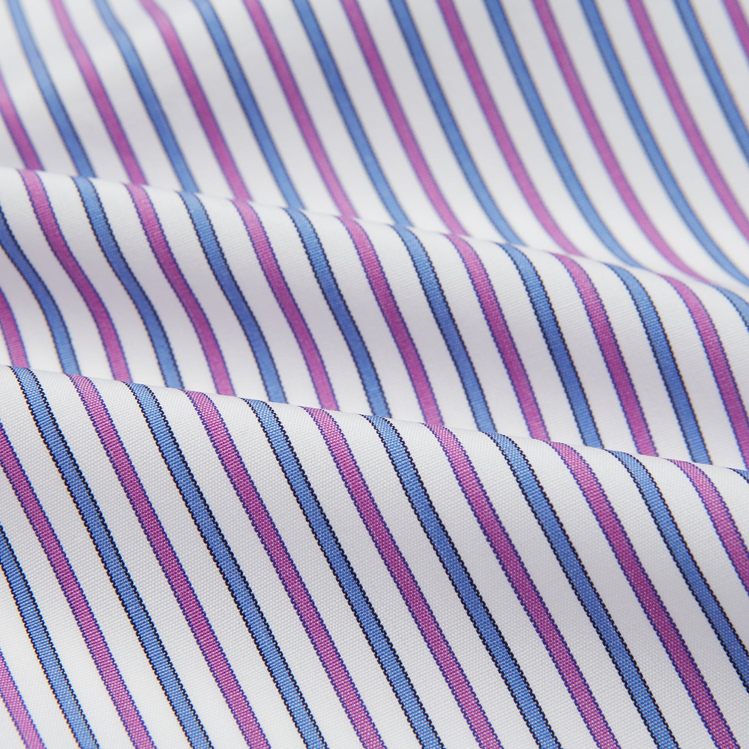 View 4 of product Hand Rolled Purple and Blue Track Stripe Handkerchief