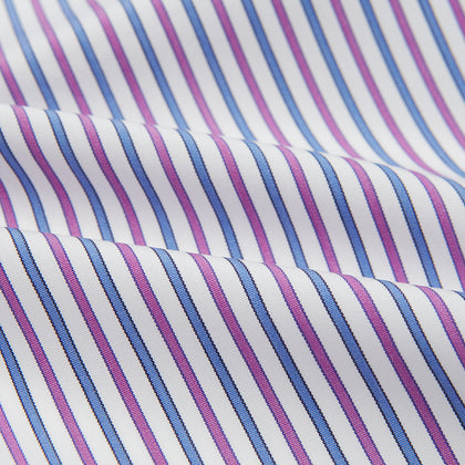Hand Rolled Purple and Blue Track Stripe Handkerchief Image 3