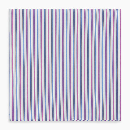 Hand Rolled Purple and Blue Track Stripe Handkerchief Image 4