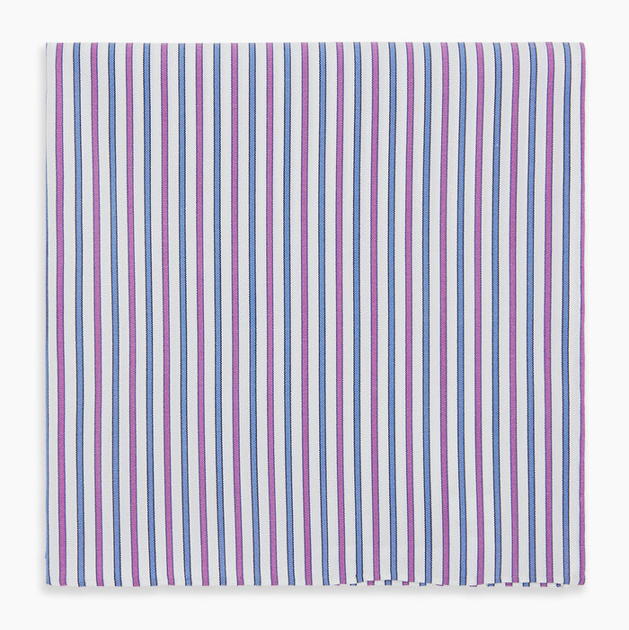 Hand Rolled Purple and Blue Track Stripe Handkerchief Image 4