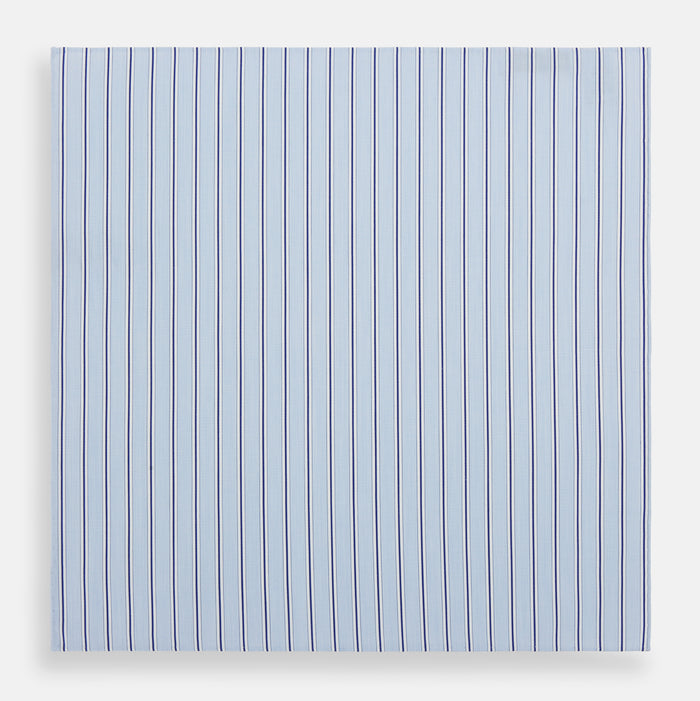Hand Rolled Blue Multi Stripe Handkerchief Image 2