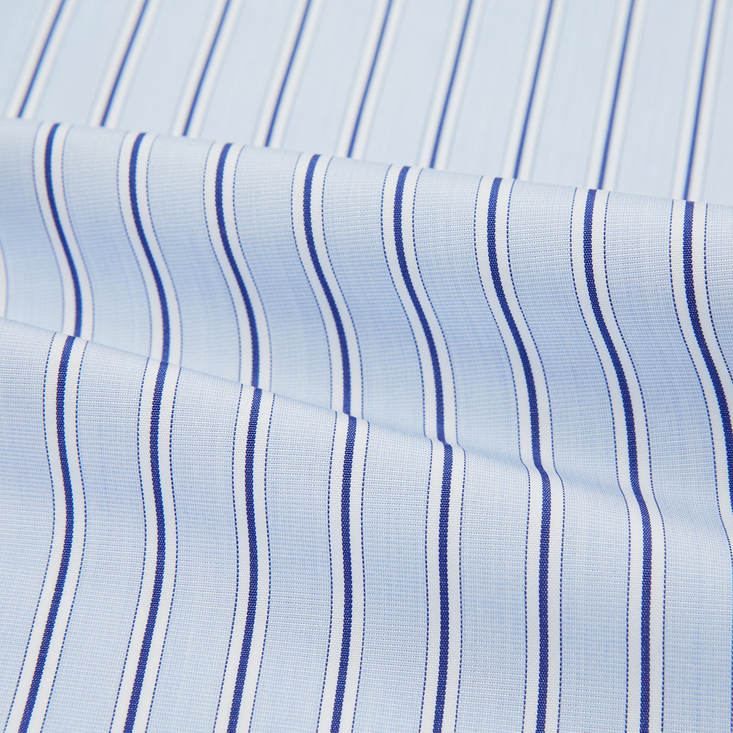 View 4 of product Hand Rolled Blue Multi Stripe Handkerchief