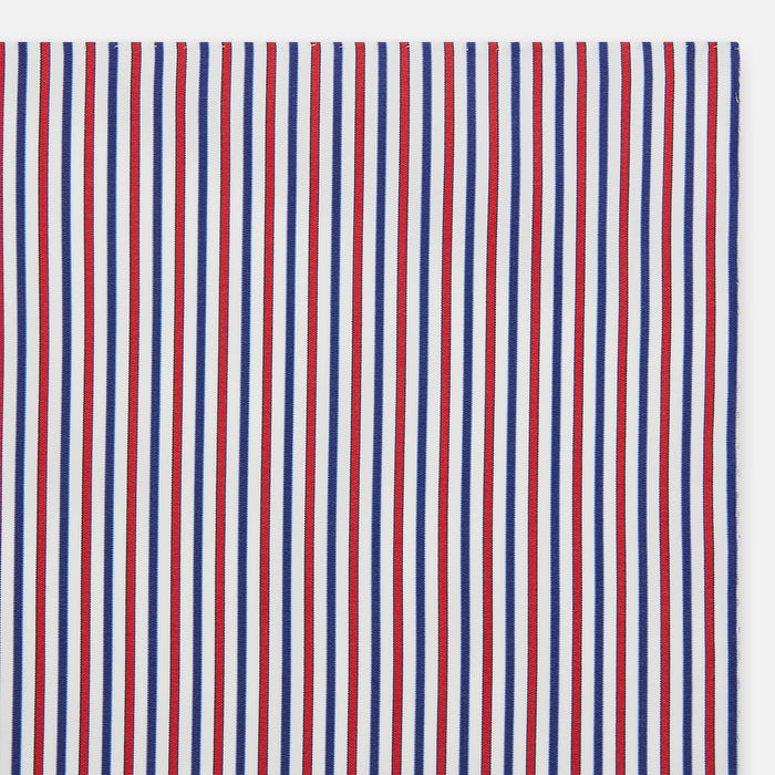 Hand Rolled Red and Blue Track Stripe Handkerchief Image 1