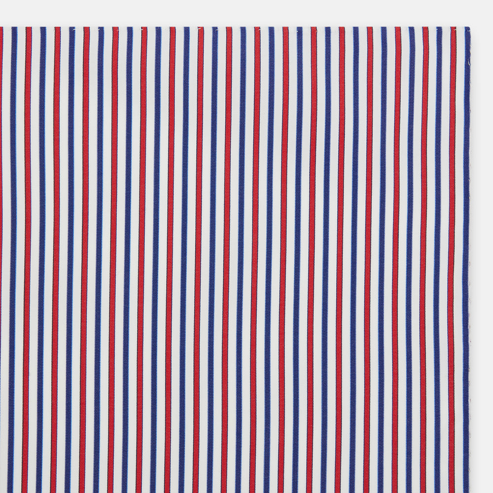 Hand Rolled Red and Blue Track Stripe Handkerchief