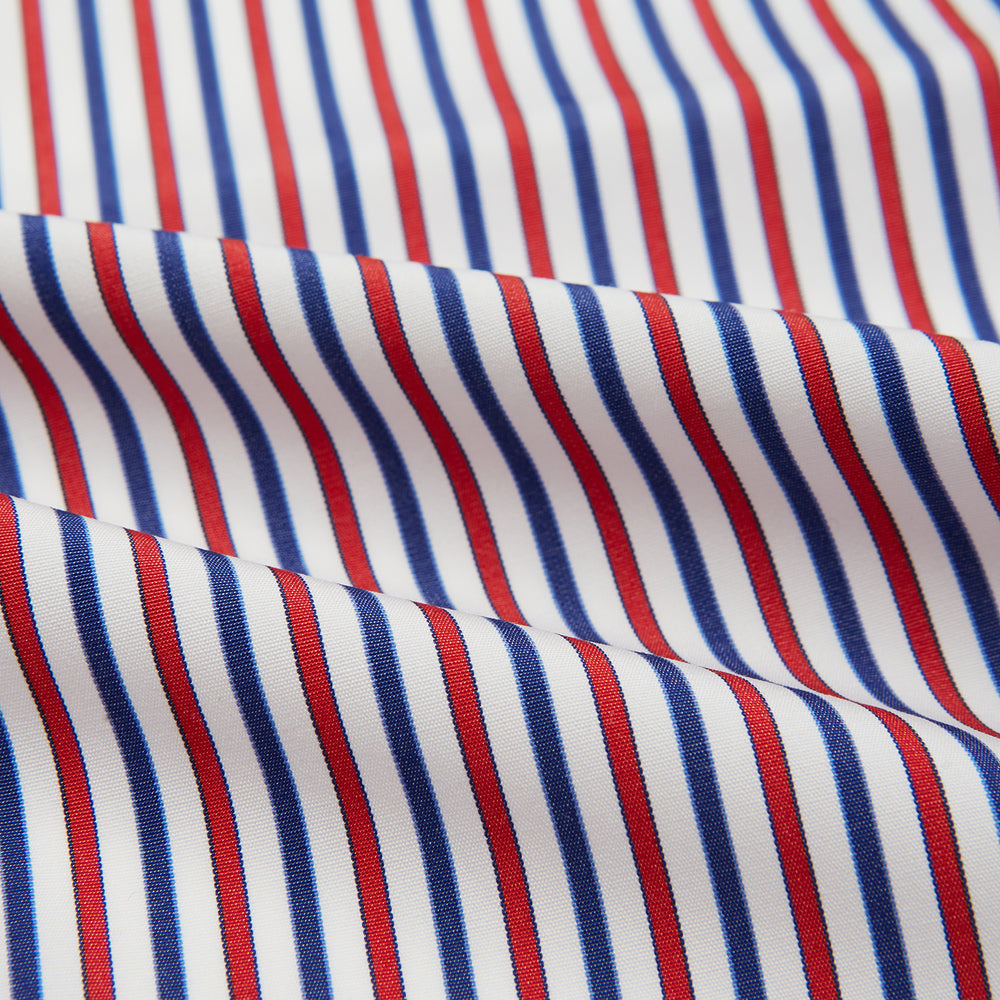 Hand Rolled Red and Blue Track Stripe Handkerchief