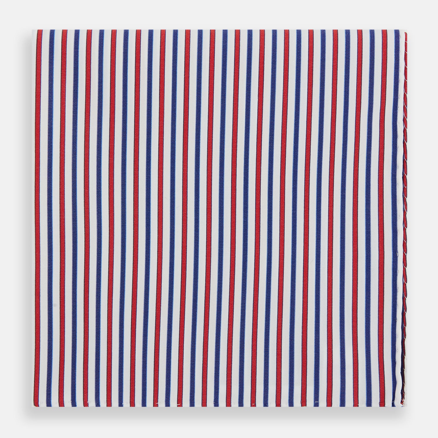 View 1 of product Hand Rolled Red and Blue Track Stripe Handkerchief