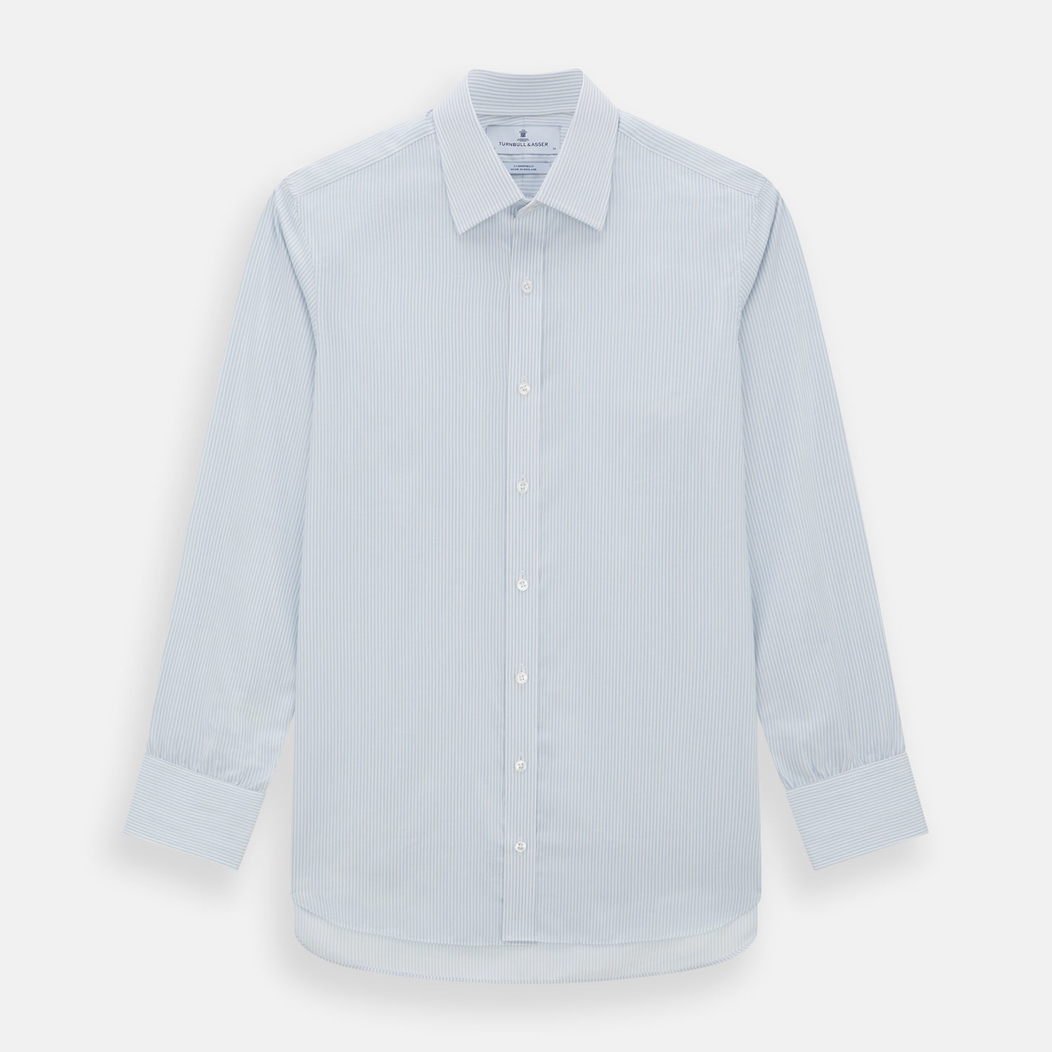 Blue and White Pencil Stripe Cashmerello Mayfair Shirt