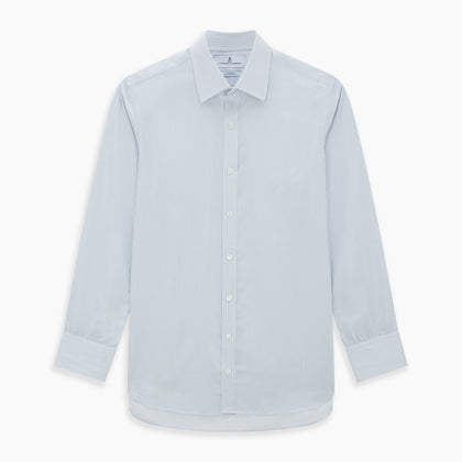 Blue and White Pencil Stripe Cashmerello Mayfair Shirt Image 6