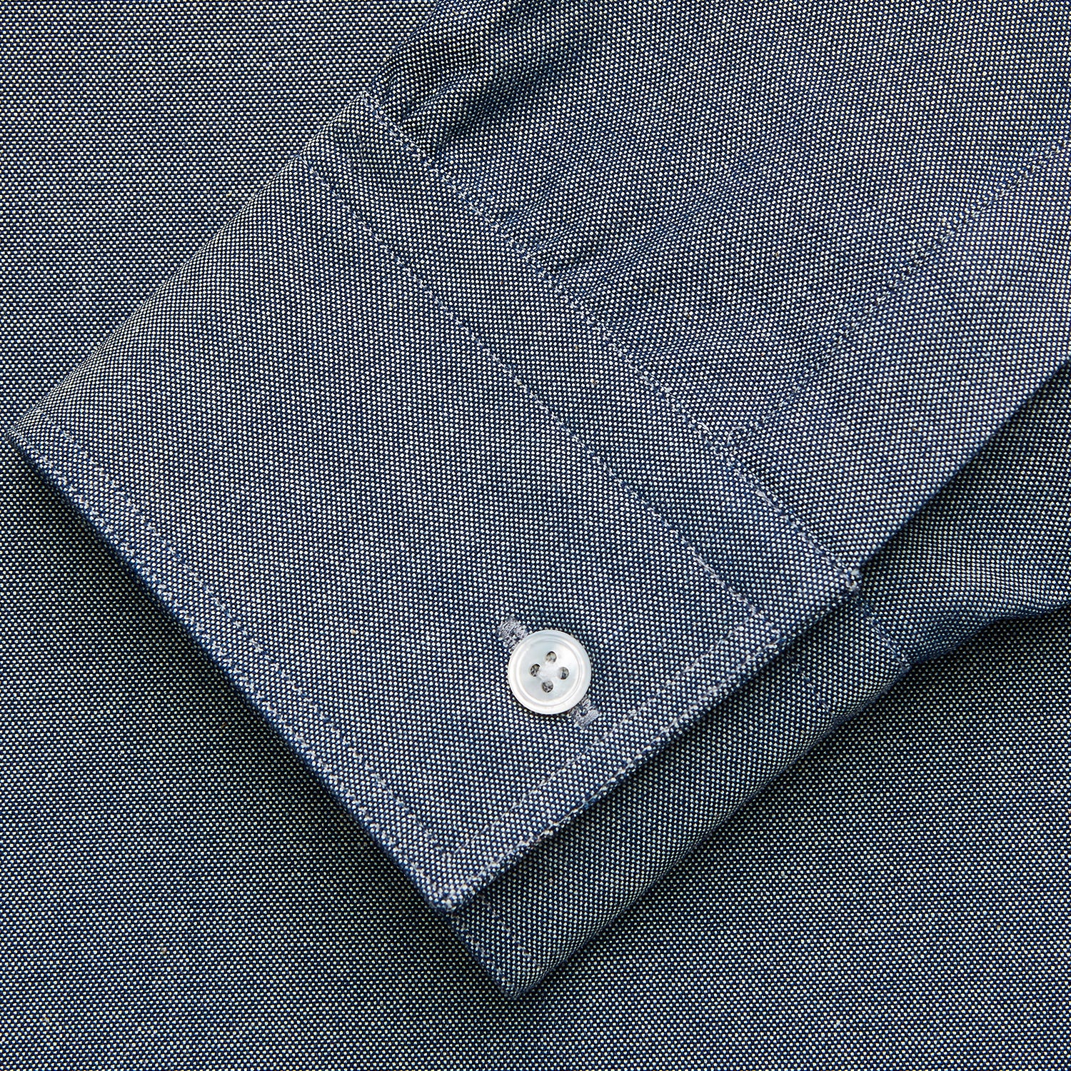 View 3 of product Blue Chambray Weekend Fit Nevis Cotton Shirt With Dorset Collar And 1-Button Cuffs